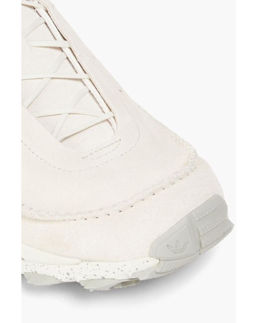 Adidas Originals White Suede Sneakers for men