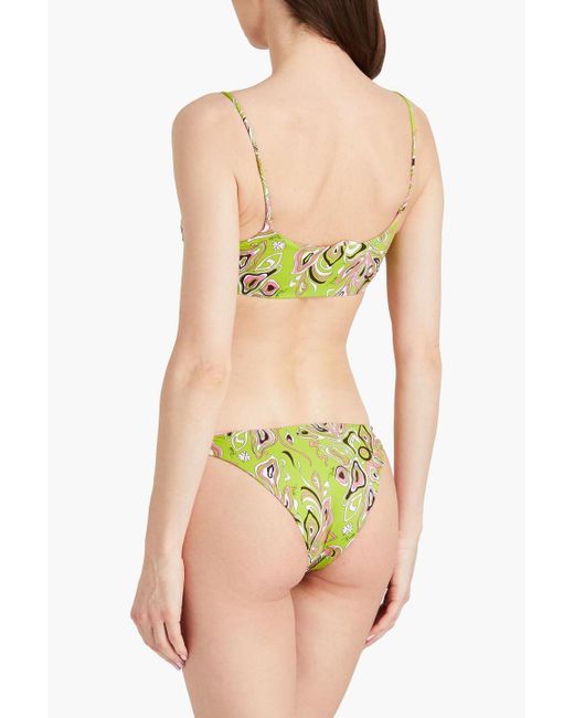 Emilio Pucci Green Printed Bikini Top