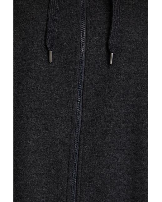 Brunello Cucinelli Black Cashmere-blend Jersey Zip-up Hoodie