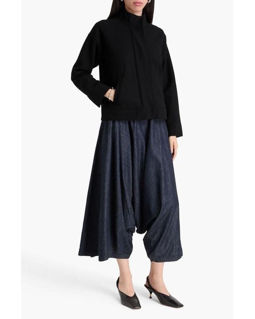 Eileen Fisher Black Merino Wool Felt Jacket