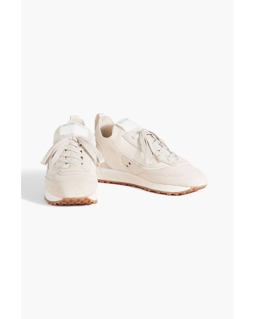 Zimmermann White Suede And Stretch-knit Sneakers