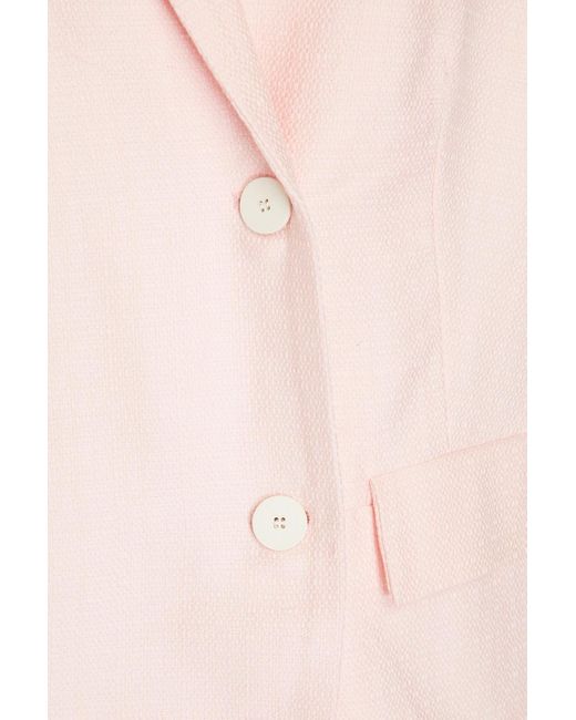 Stine Goya Pink Steely Double-breasted Cotton-tweed Blazer