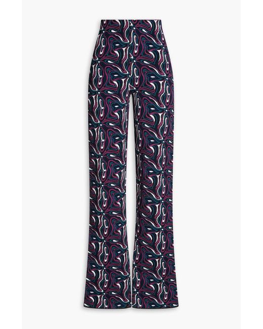 Emilio Pucci Blue Jacquard-knit Bootcut Pants