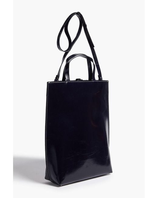 Ganni Blue Embossed Faux Leather Tote