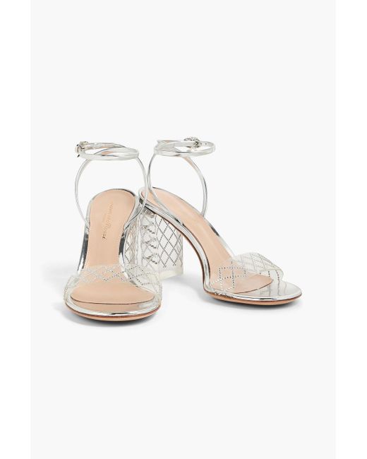 Gianvito Rossi White Letha Crystal-embellished Pvc And Leather Sandals
