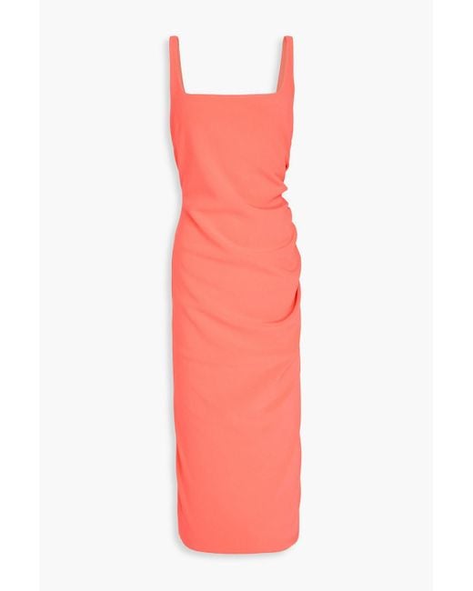 Bec & Bridge Pink Draped Stretch-Crepe Midi Dress