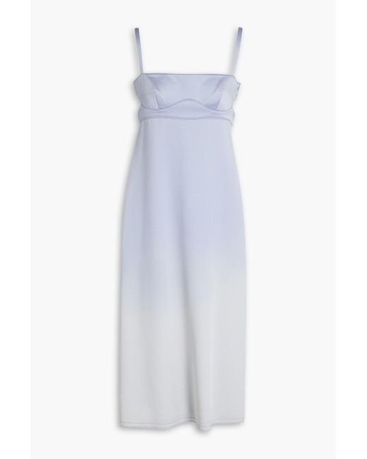 Emilio Pucci White Cutout Dégradé Satin-crepe Midi Dress