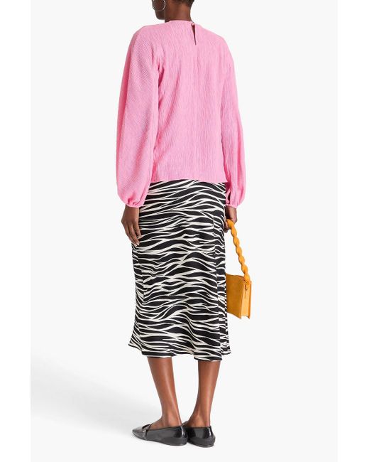 Stine Goya Pink Ida Crinkled Lyocell-Blend Blouse