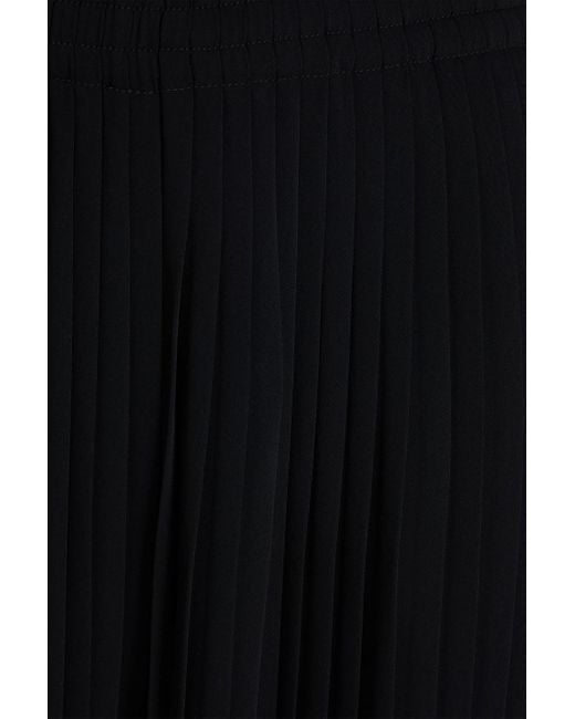 MM6 by Maison Martin Margiela Black Pleated Crepe De Chine Culottes