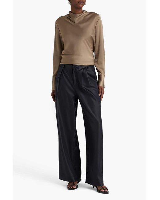 A.Emery Brown Aitken Draped Satin Blouse