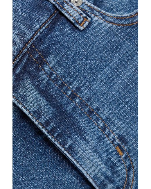 FRAME Blue Le Slim Palazzo High-rise Wide-leg Jeans
