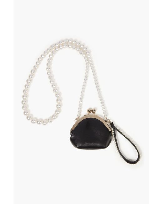 Simone Rocha White Leather And Faux Pearl Coin Purse