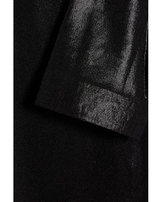 Norma Kamali Black Tyy Belted Coated Stretch-jersey Mini Dress