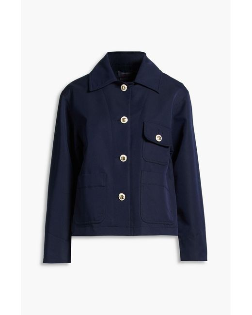 Sandro Blue Cotton-blend Twill Jacket