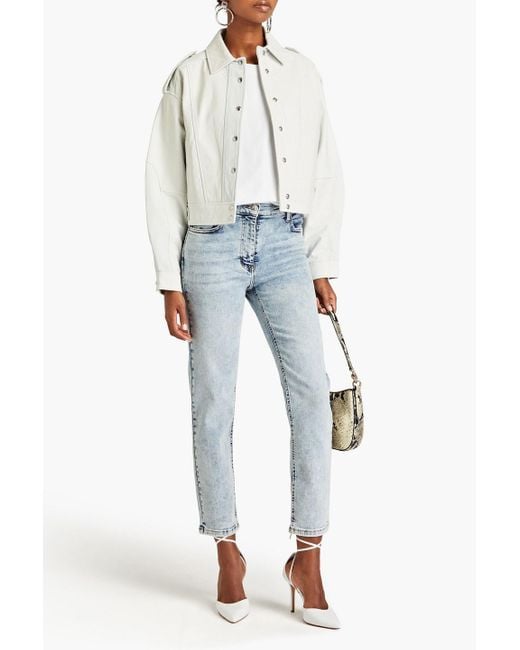 IRO White Koabe Crinkled-leather Jacket