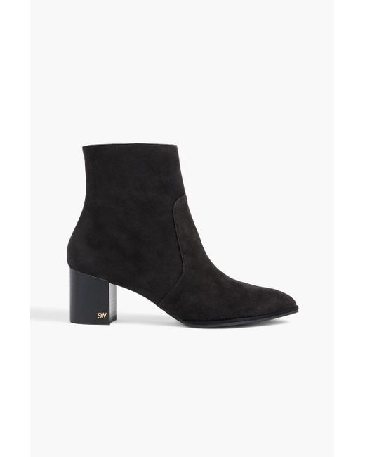 Stuart Weitzman Black Ryland 60 Suede Ankle Boots