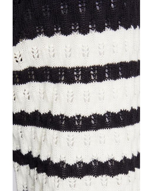 Thom Browne Black Poloshirt aus pointelle-strick aus einer baumwoll-seidenmischung