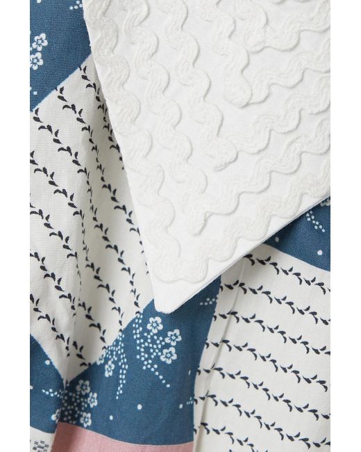 Sea Nohr Rickracktrimmed Patchwork Cotton Mini Dress in Red Lyst