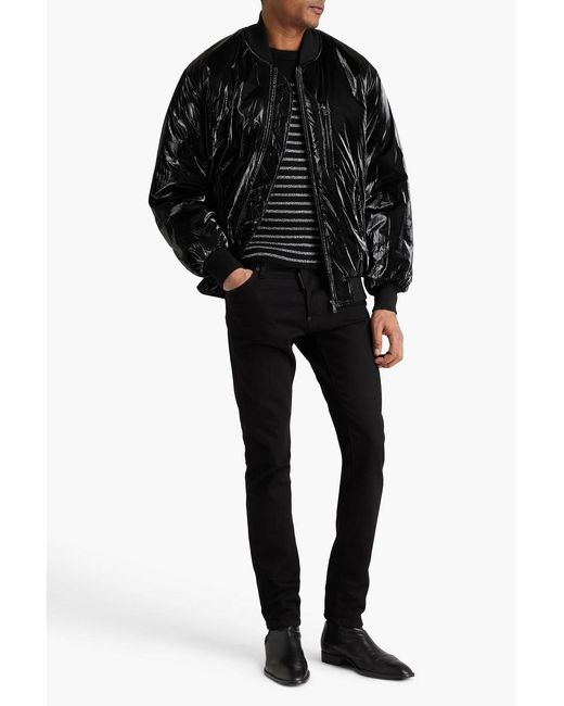 Isabel Marant Black Donny Glossed Shell Bomber Jacket for men