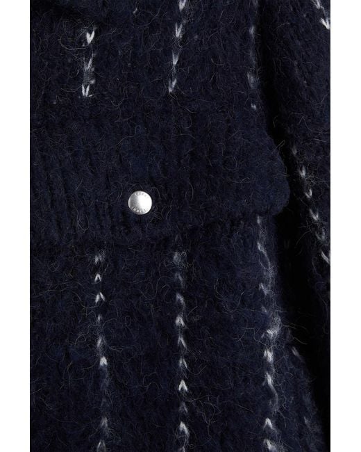 Sacai Blue Pinstriped Knitted Jacket for men