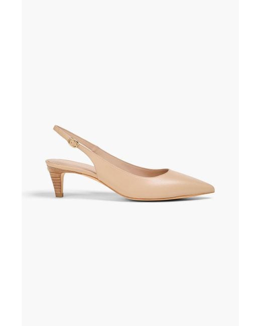 Stuart Weitzman Natural Mara Leather Slingback Pumps