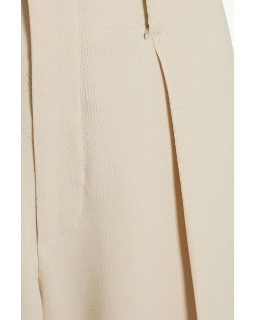 Brunello Cucinelli White Pleated Twill Wide-leg Pants