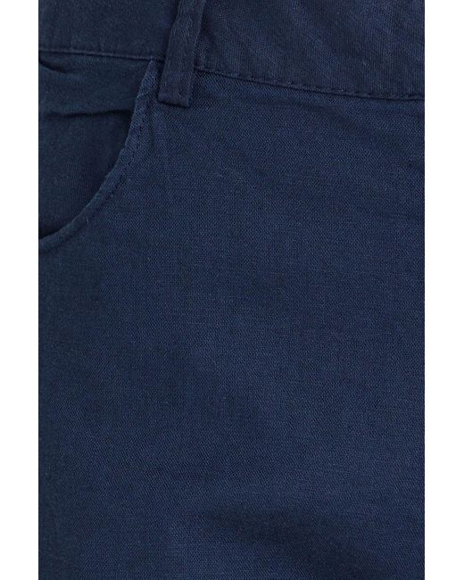 Onia Blue Linen-blend Canvas Shorts for men