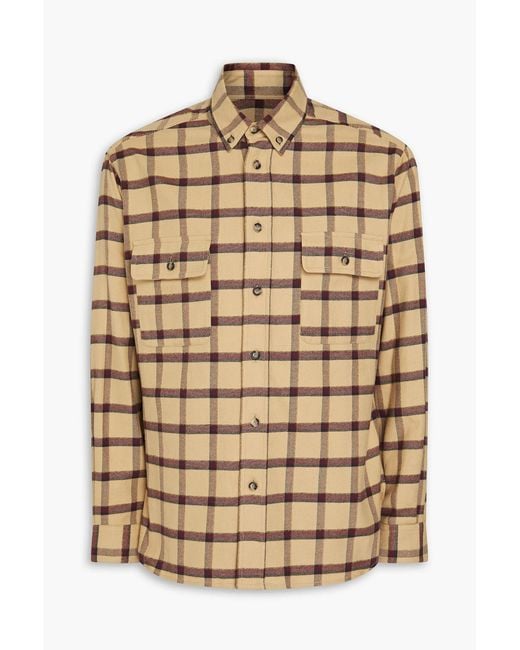 Isabel Marant Natural Yarol Checked Cotton-Flannel Shirt for men