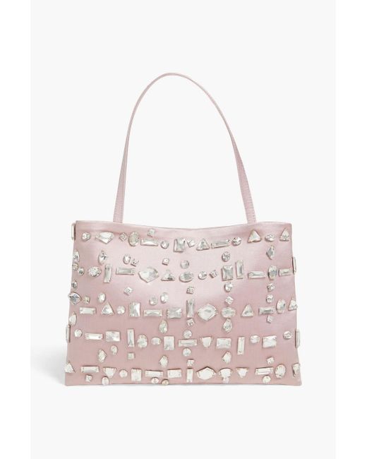 16Arlington Pink Suki Crystal-embellished Satin Shoulder Bag