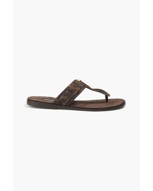 Tom Ford Brown Embellished Suede Sandals for men