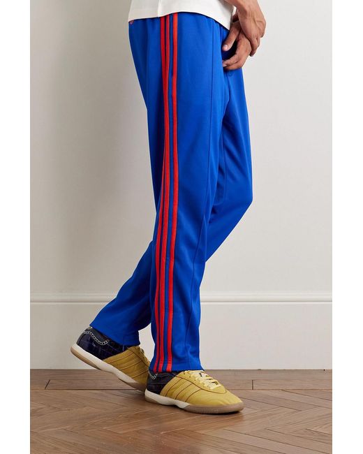 Adidas Originals Blue Wales Bonner Samba Millennium Paneled Suede And Croc-Effect Leather Sneakers for men