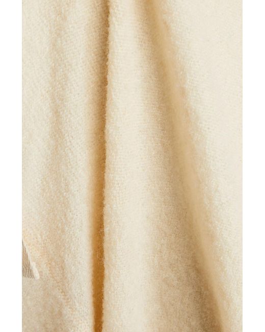Jil Sander White Bouclé-knit Wool And Cotton-blend Wide-leg Pants