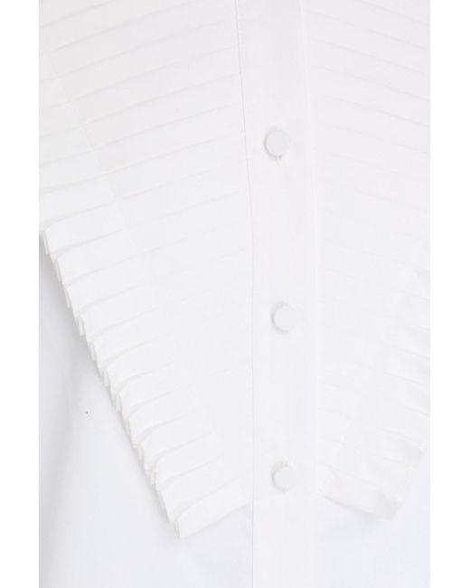 Area White Pintucked Cotton-blend Poplin Shirt