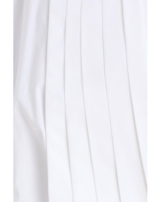 A.W.A.K.E. MODE White Pintucked Stretch-cotton Poplin Top