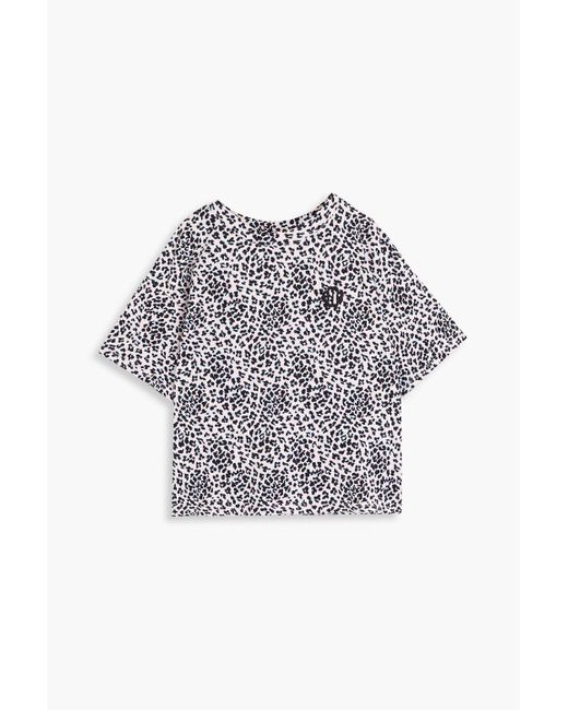 Maje Gray Leopard-print Cotton-jersey T-shirt