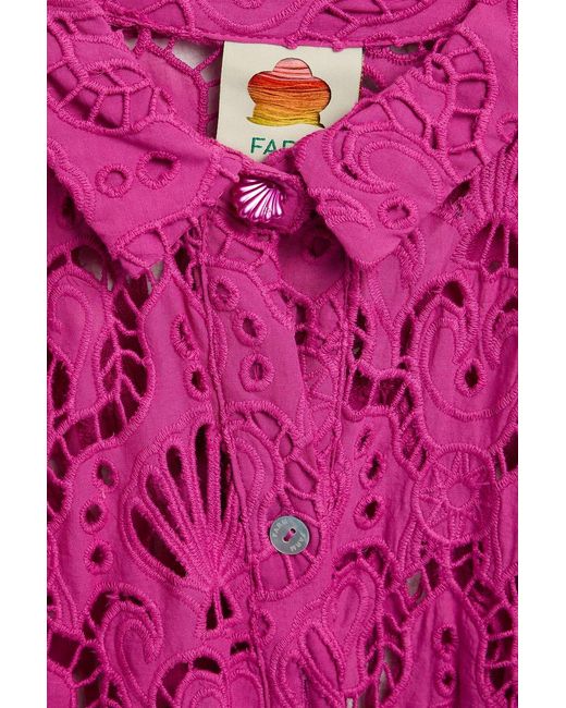 Farm Rio Pink Broderie Anglaise Cotton Shirt