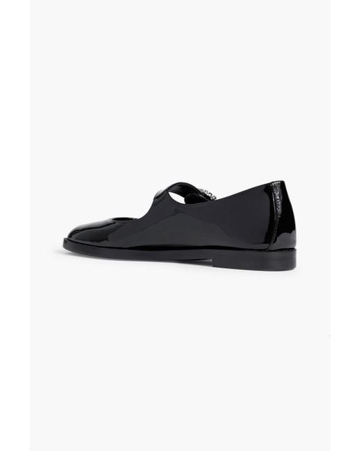 Stuart Weitzman Black Loralei Patent-Leather Mary Jane Flats