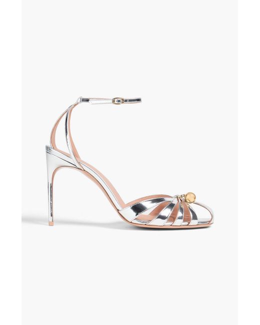 Malone Souliers Metallic Azzurra Embellished Leather Sandals