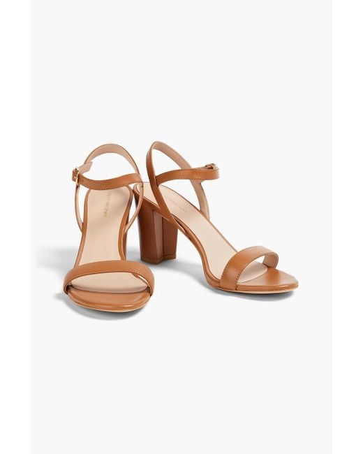 Stuart Weitzman White Dancer 75 Leather Sandals
