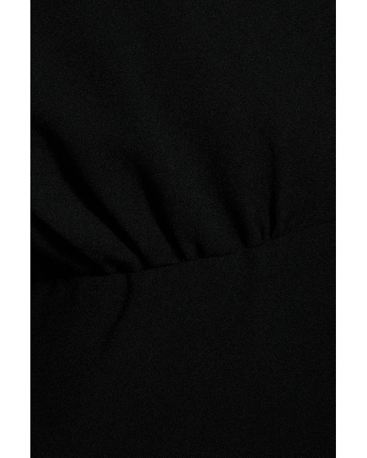 IRO Black Rixton Pleated Crepe Mini Wrap Dress