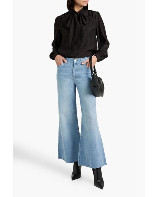 FRAME Blue Le Palazzo High-rise Wide-leg Jeans