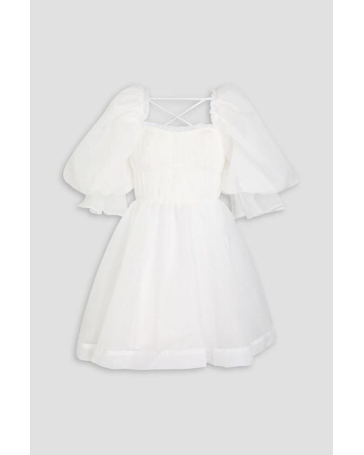 Aje. White Astrid Plissé-organza Mini Dress