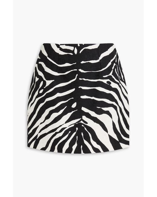 Dolce & Gabbana Black Zebra-Print Jacquard Mini Skirt