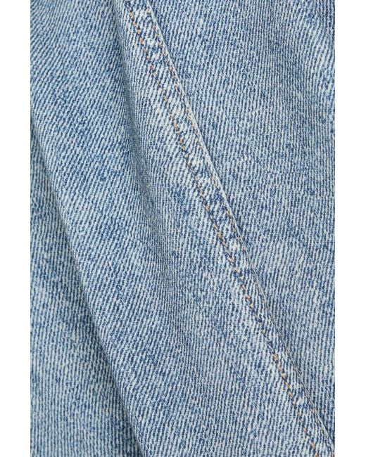 Rag & Bone Blue Miramar Strapless Denim Effect-Print Ponte Midi Dress