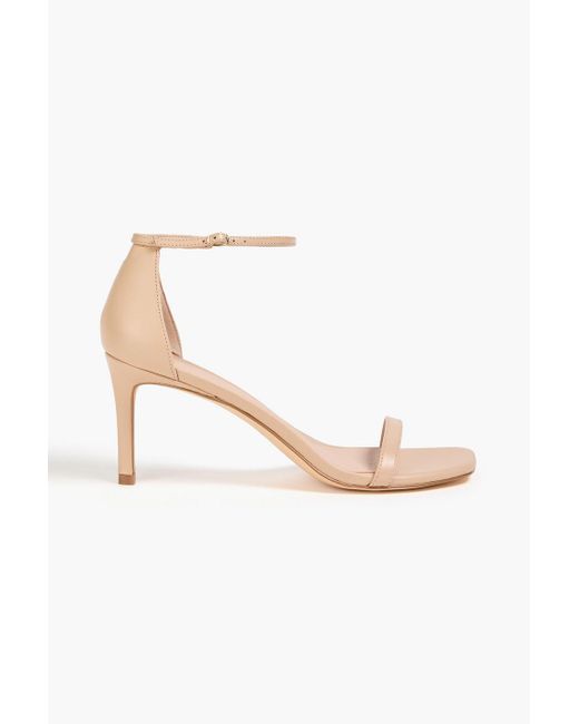 Stuart Weitzman White Amelina 75 Leather Sandals