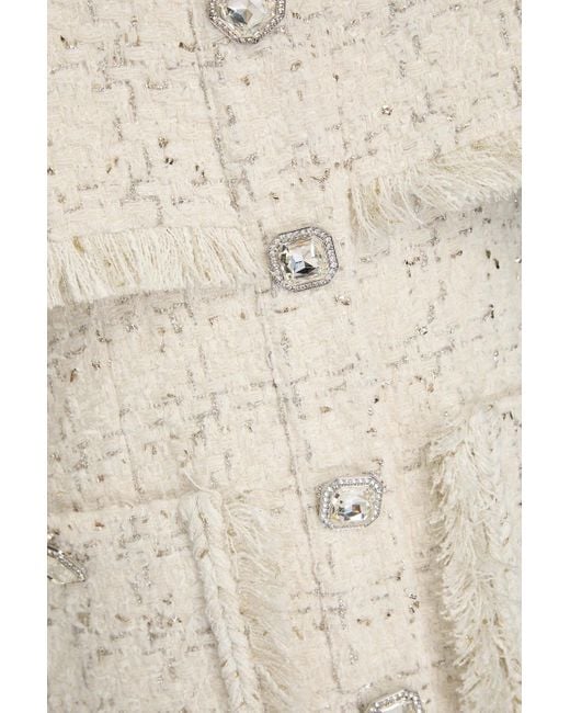 Huishan Zhang Natural Peyton Layered Metallic Tweed Midi Dress