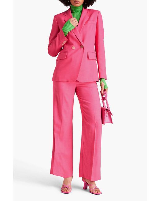 Claudie Pierlot Pink Doppelreihiger blazer aus webstoff mit flammgarneffekt