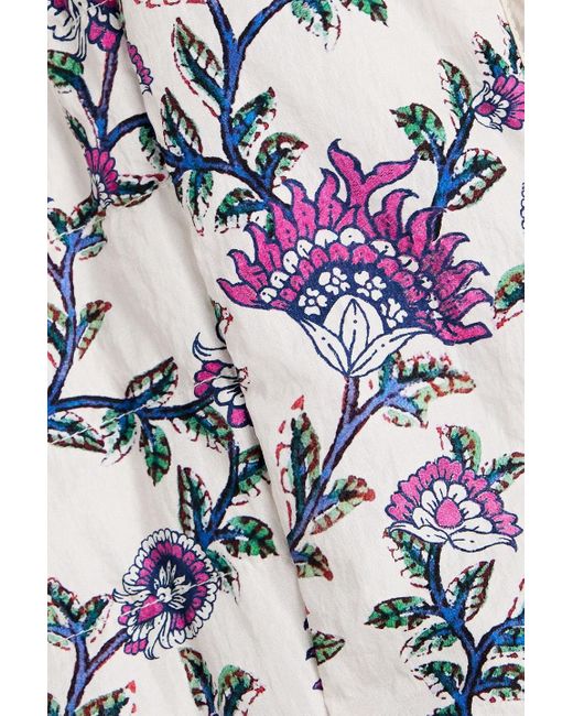 Isabel Marant White Janissae Floral-print Shell Jacket