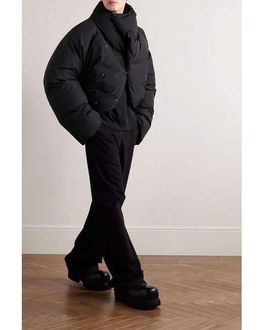 Entire studios Black Dbl Oversized Cropped Shell Down Jacket for men