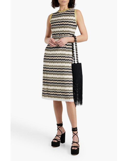 Missoni Metallic Striped Crochet-knit Dress
